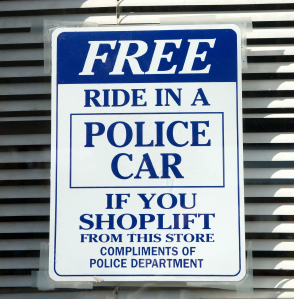 Shoplifting Sign