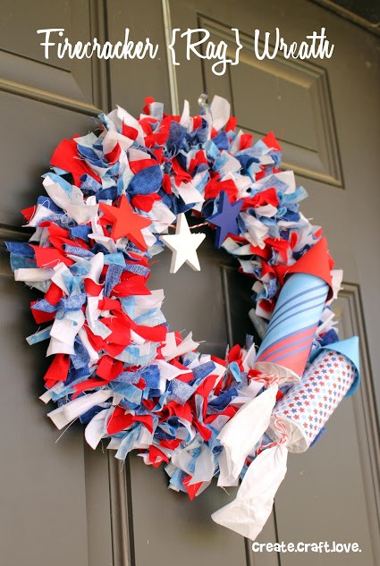 firecracker rag wreath