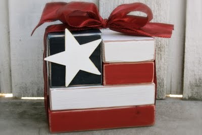 fourth of july flag blocks