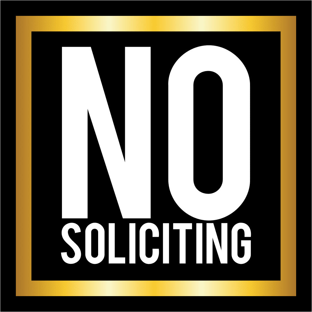 no soliciting square sign