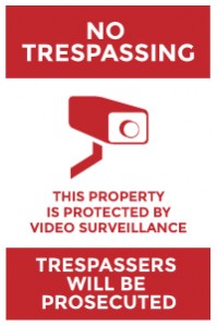 no trespassing video surveillance red