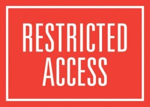 restricted access white on red