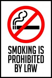 hawaii smoking prohibited sign 12x18