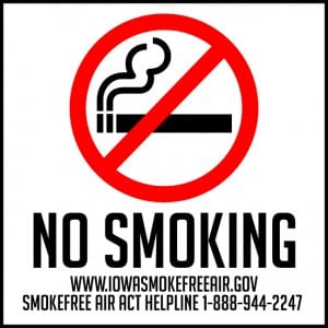 iowa no smoking decal 9x9