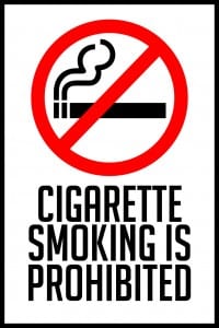 indiana cigarette smoking is prohibited sign 12x18