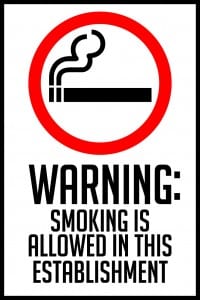 indiana smoking is allowed warning sign 12x18