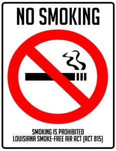 louisiana no smoking sign