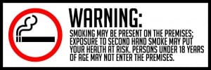 massachusetts smoking warning sign 18x6