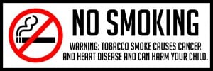 maryland no smoking warning sign 18x6