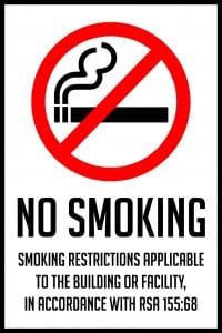 new hampshire no smoking sign vertical 12x18