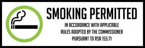 new hampshire smoking permitted sign 18x6