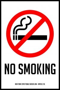 new york no smoking sign 12x18