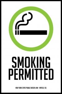 new york smoking permitted sign 12x18