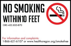 oregon no smoking sign