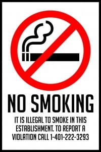 rhode island no smoking sign 12x18