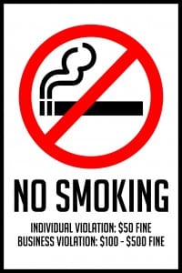 tennessee no smoking sign 12x18