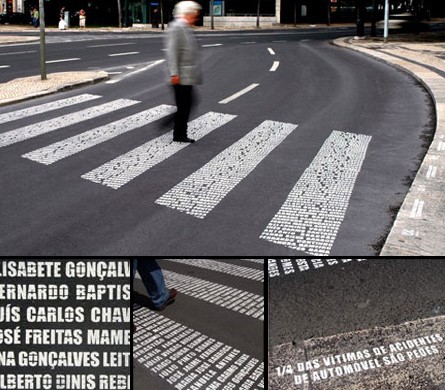 crosswalk made up of words floor decal