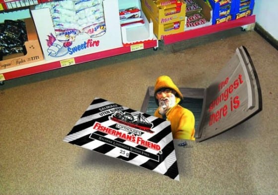 fishermans friend 3d floor graphic