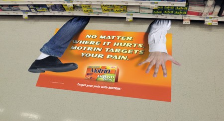 motrin pain floor decal