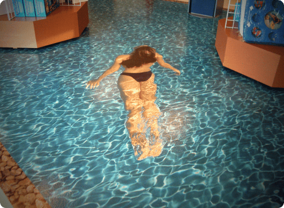 pool and swimmer custom floor graphic