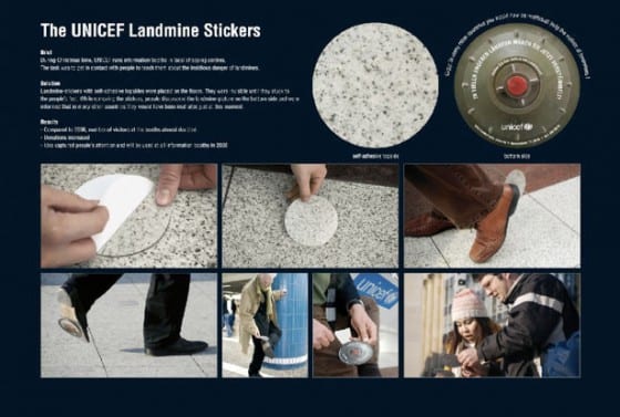 unicef landmine floor graphic