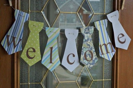 Homemade Welcome Home Tie Sign