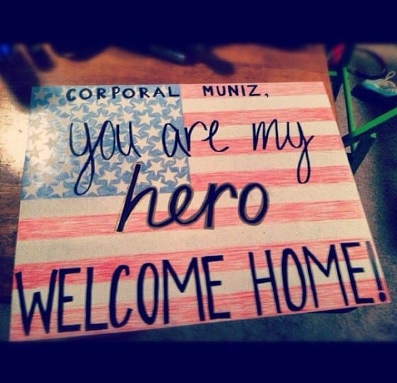 you are my hero welcome home sign