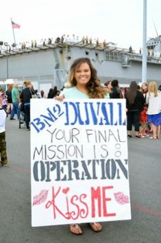 operation kiss me welcome home sign