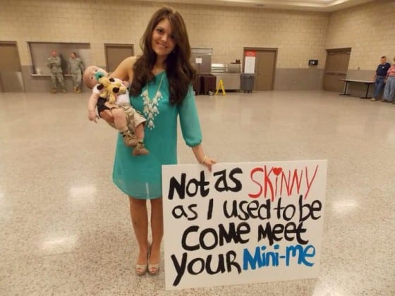 welcome home sign with baby