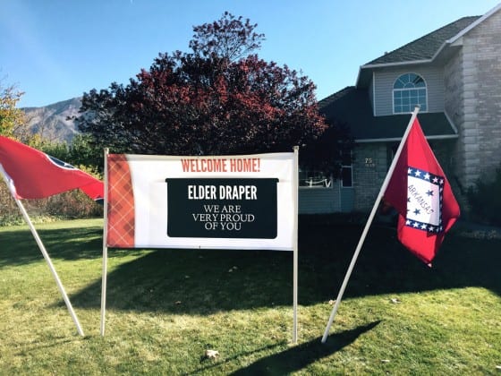 missionary banner in front yard