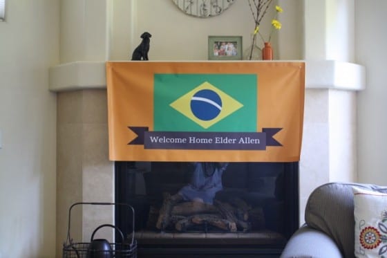 welcome home banner inside house