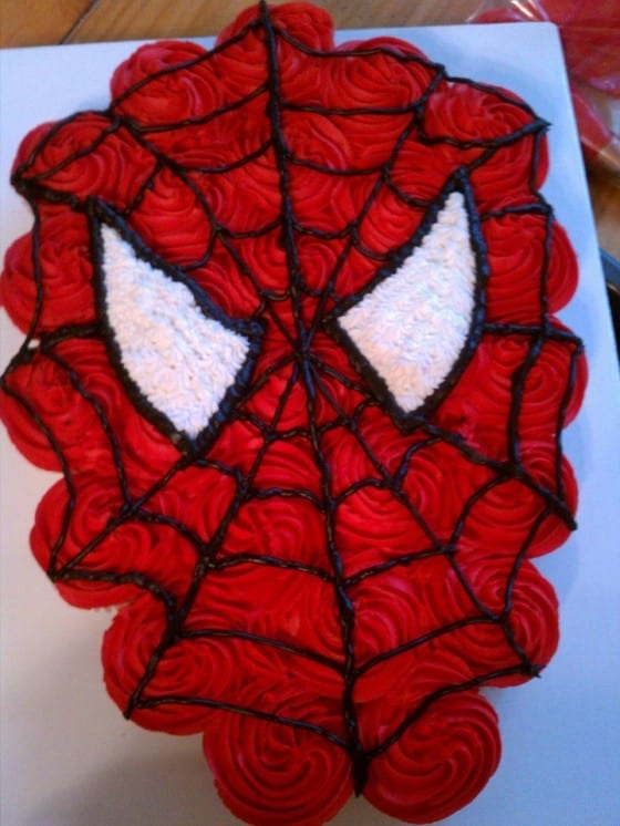 spiderman cupcake cake