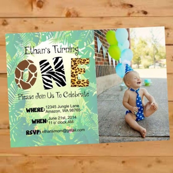 birthday theme and picture invitation