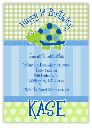 turtle birthday invitation