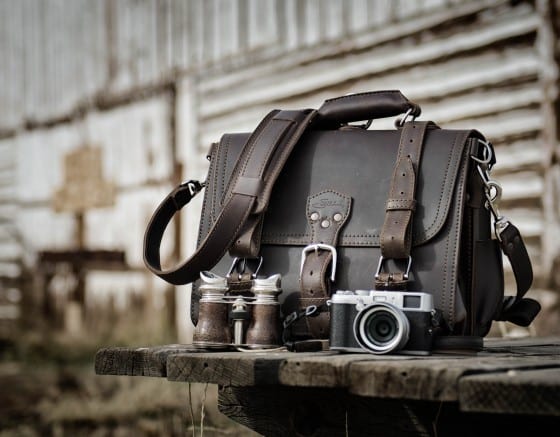 saddleback black leather briefcase