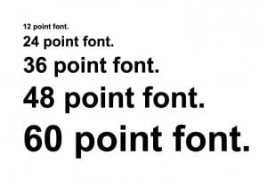 Examples of different font sizes