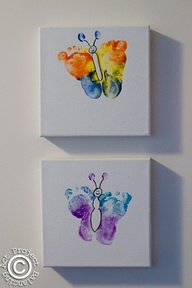 butterfly canvas footprints