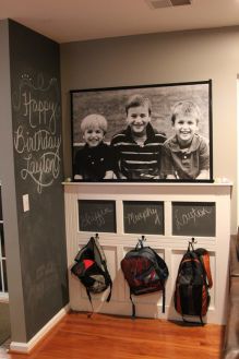 kids canvas print in entry way