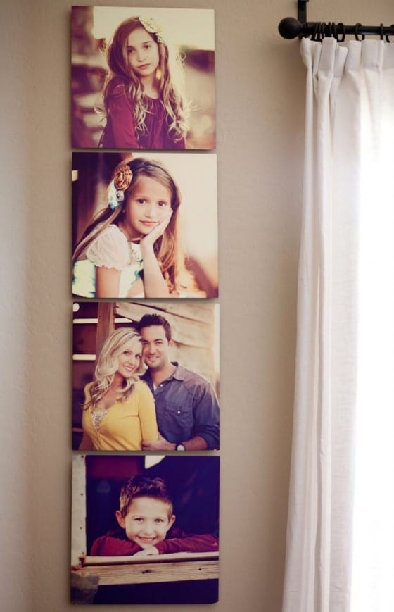 vertical family with yellow prints