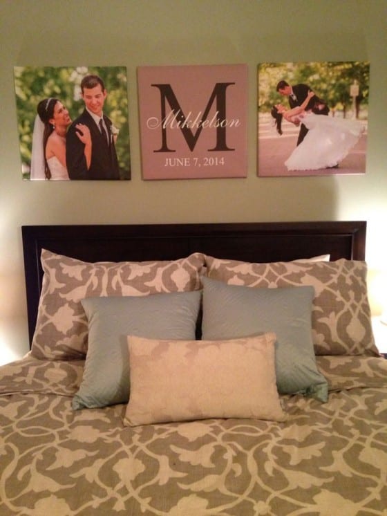 canvas print wedding headboard