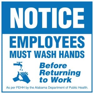 Alabama handwashing sign