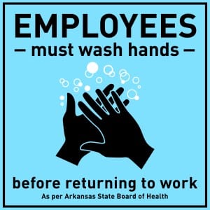 Arkansas handwashing sign