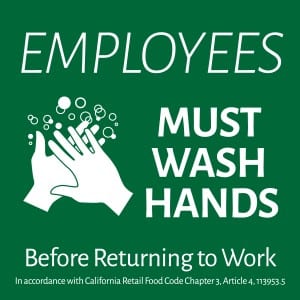 California handwashing sign