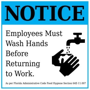 Florida handwashing sign