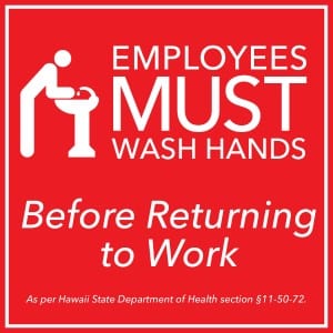 Hawaii handwashing sign