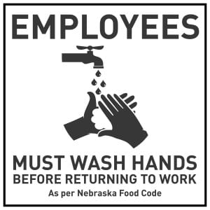 Nebraska handwashing sign