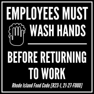 Rhode Island handwashing sign