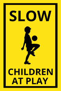 Aframe sign children at play