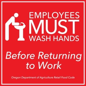 Oregon handwashing sign