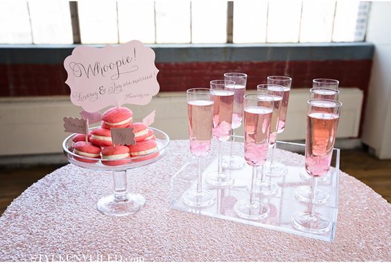 table decor with signs for wedding